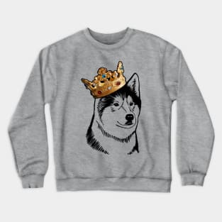 Alaskan Malamute Dog King Queen Wearing Crown Crewneck Sweatshirt